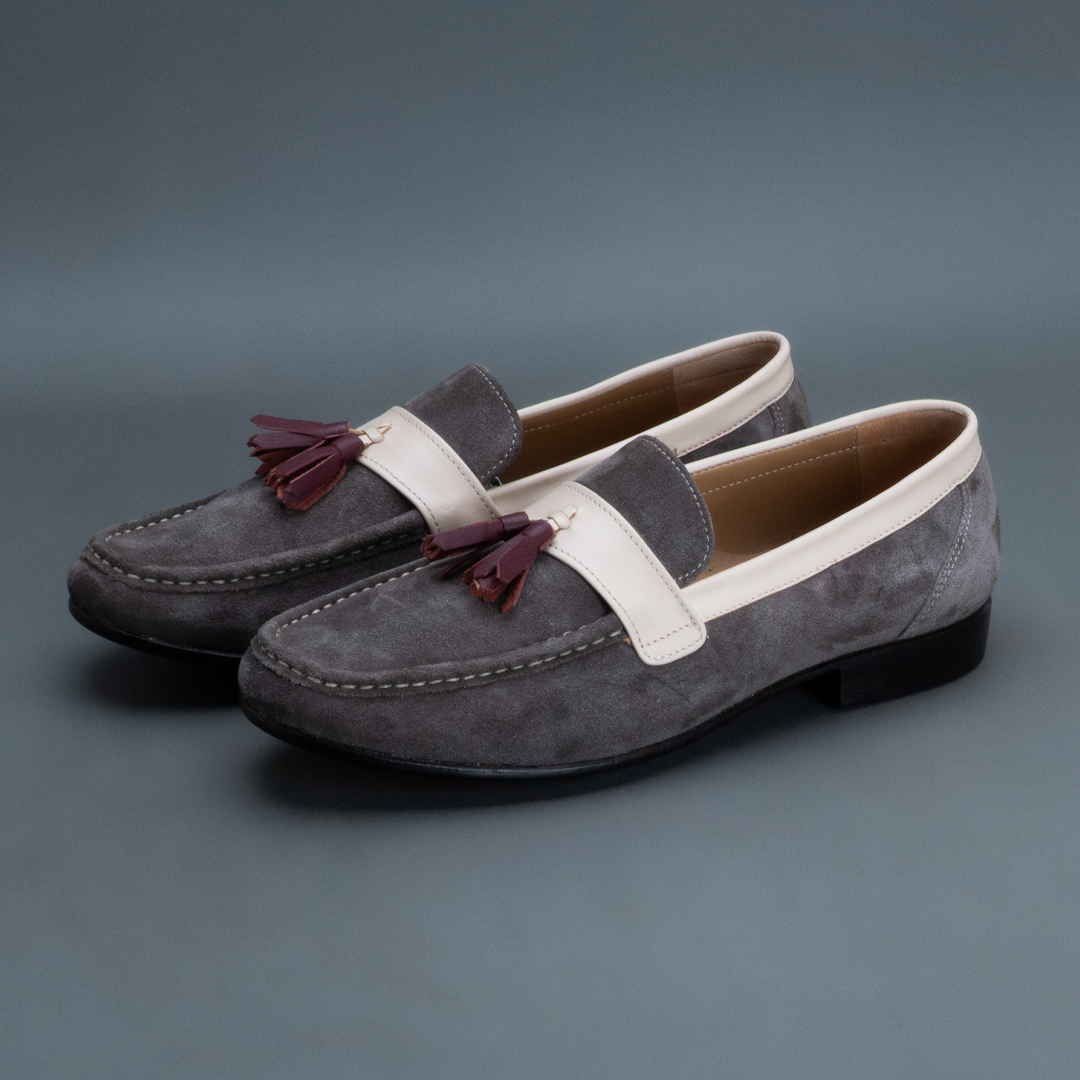 Apex Tassel Loafer – Grey & Beige
