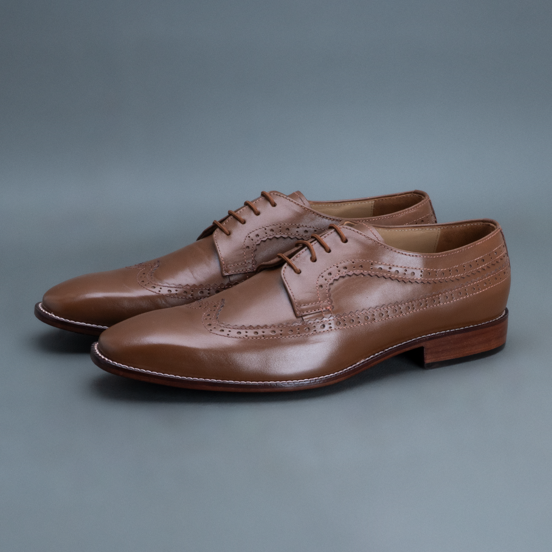 Fang Wingtip Derby – Dark Tan