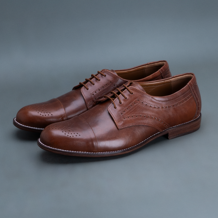 Fang Brogue Derby – Dark Tan