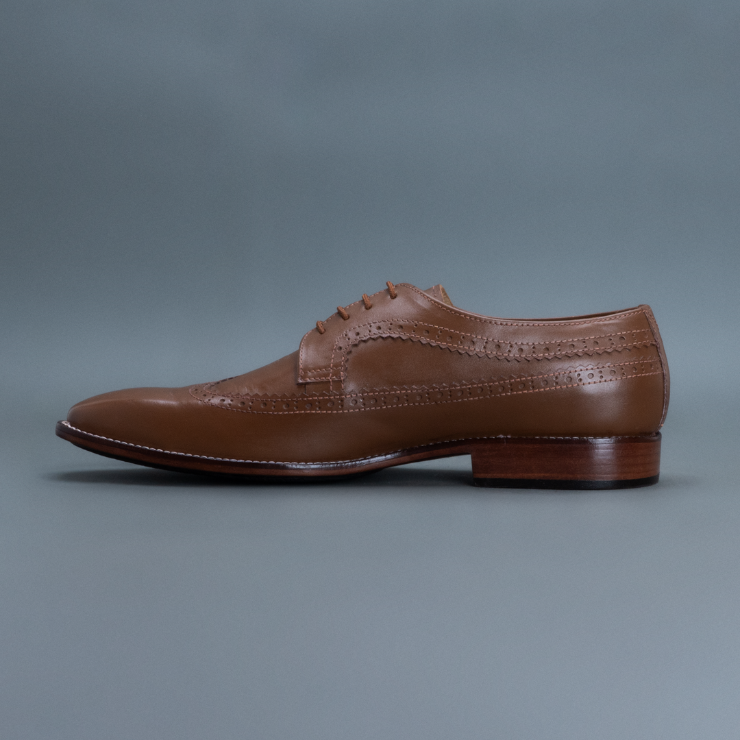 Fang Wingtip Derby – Dark Tan