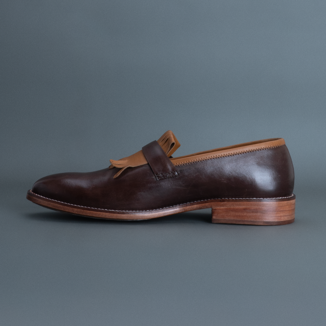 Alpha Kiltie Loafer – Dark Brown & Tan