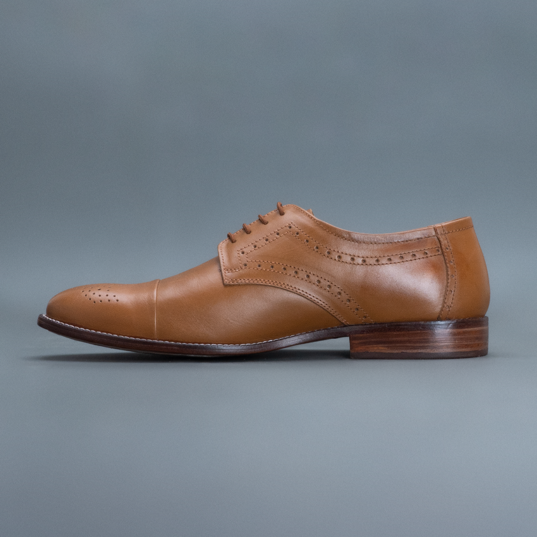 Fang Cap Brogue Derby – Light Tan