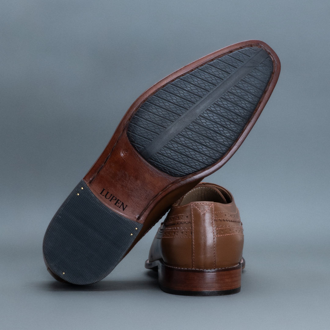 Fang Wingtip Derby – Dark Tan
