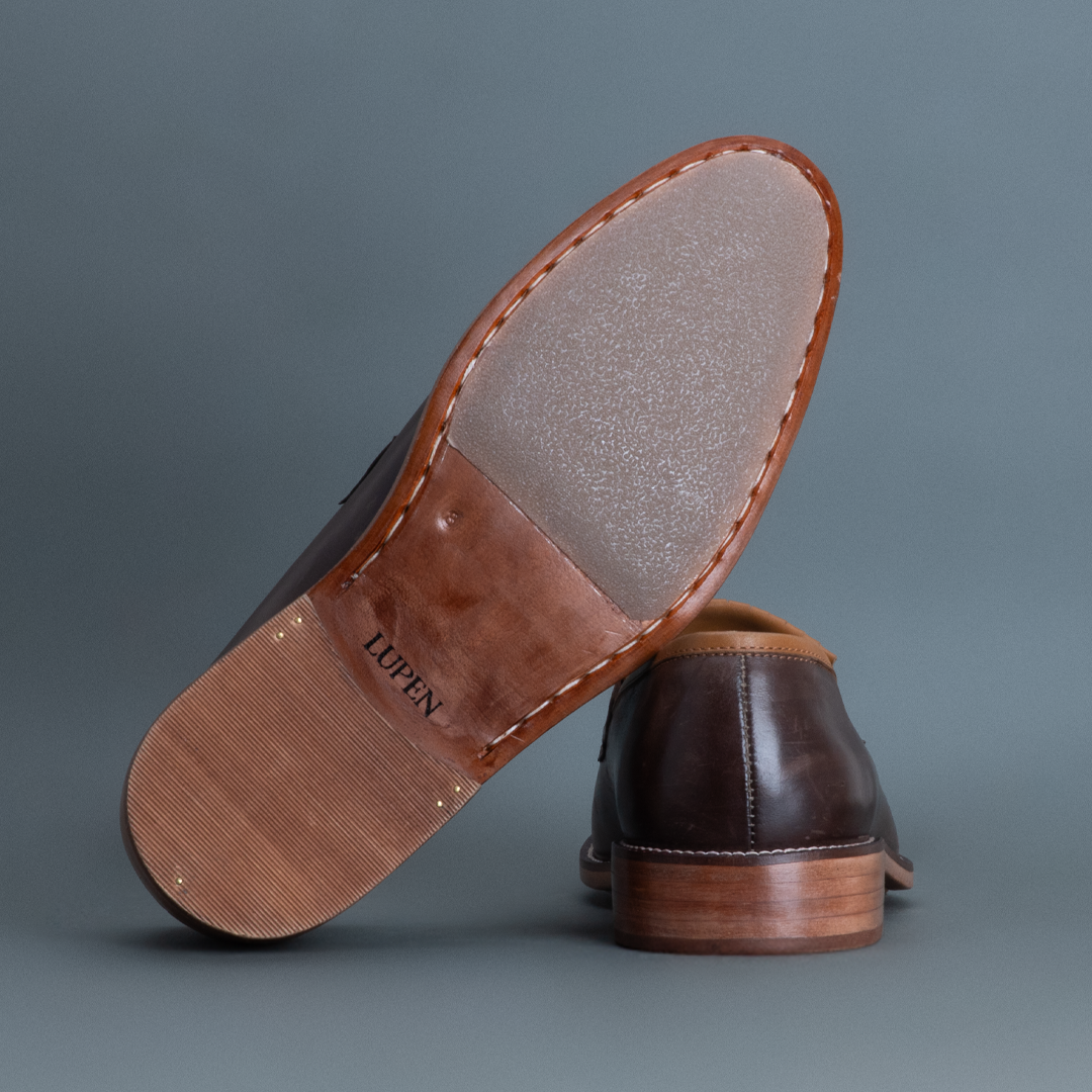 Alpha Kiltie Loafer – Dark Brown & Tan