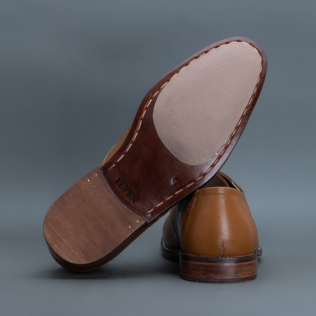 Fang Cap Brogue Derby – Light Tan