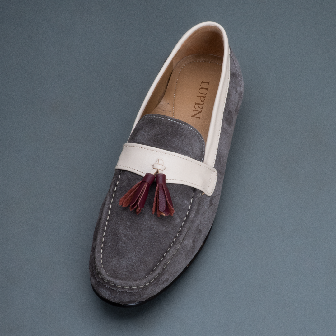 Apex Tassel Loafer – Grey & Beige