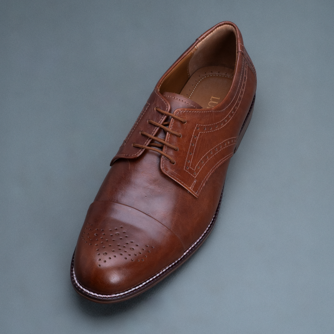 Fang Brogue Derby – Dark Tan