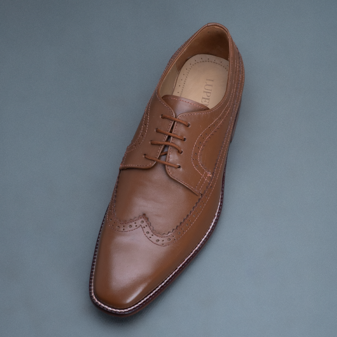 Fang Wingtip Derby – Dark Tan